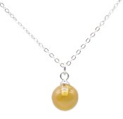Ketting Zilver 925 Citrien Bol