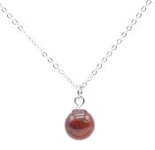 Ketting Zilver 925 Granaat Bol