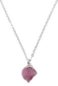 Ketting Zilver 925 'Wild Kristal' - Robijn
