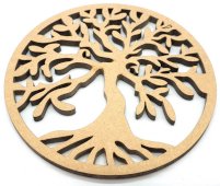 Houten Plaat Levensboom Gesculpteerd 10cm