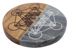 Onderzetter Hout/Marmer Metatron 10cm