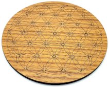 Houten plaat Volledige Levensbloem 20cm