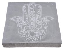 Plaat Seleniet Hand van Fatima Vierkant 10cm