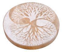Seleniet Plaat Levensboom Yin-Yang Oranje/Wit 10cm