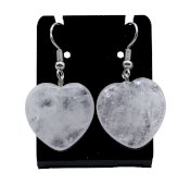 Oorbellen Hart Bergkristal 4cm