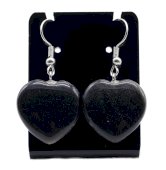 Oorbellen Hart Zwarte Obsidiaan 4cm