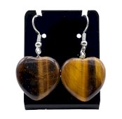 Oorbellen Hart Tijgeroog 4cm