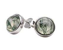 Oorbellen Zilver 925 Mosagaat Rond Gepolijst