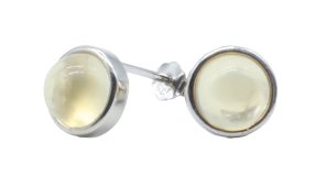Oorbellen Zilver 925 Citrien rond gepolijst