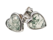 Oorbellen Zilver 925 Mosagaat Hart