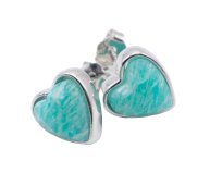 Oorbellen Zilver 925 Amazoniet Hart