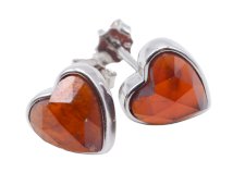 Oorbellen Zilver 925 Granaat Hart