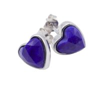 Oorbellen Zilver 925 Lapis Lazuli Hart