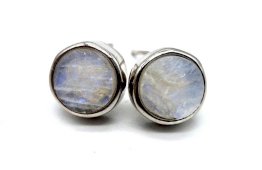 Oorbellen Zilver 925 Maansteen rond ruw