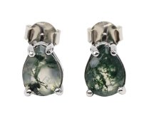 Oorbellen Zilver 925 Mosagaat Traan