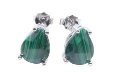 Oorbellen Zilver 925 Malachiet Traan