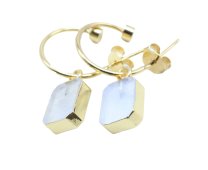 Oorbellen Zilver 925 'Gouden Boog' - Maansteen