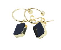 Oorbellen Zilver 925 'Gouden Boog' - Onyx