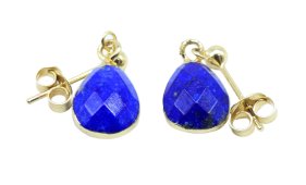 Oorbellen Zilver 925 'Gouden Dauw' - Lapis Lazuli