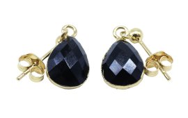 Oorbellen Zilver 925 'Gouden Dauw' - Onyx