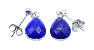 Oorbellen Zilver 925 'Zilveren Dauw' - Lapis Lazuli