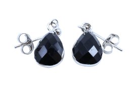 Oorbellen Zilver 925 'Zilveren Dauw' - Onyx