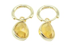 Oorbellen Zilver 925 'Minerale Halo' - Citrien