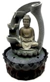 Fontein Hars Mediterende Boeddha & Watervalboog 28cm