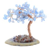 Geluksboom Aquamarijn op Agaatschijf 12cm