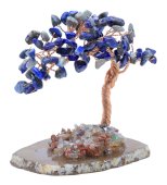 Geluksboom Lapis Lazuli op Agaatschijf 12cm