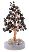 Geluksboom Zwarte Obsidiaan op Agaat 14cm