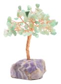 Geluksboom Groene Aventurijn basis Amethist 14cm