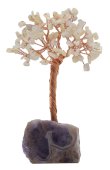 Geluksboom Bergkristal basis Amethist 14cm