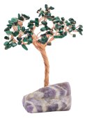 Geluksboom Malachiet basis Amethist 14cm