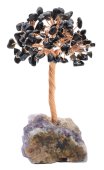 Geluksboom Zwarte Obsidiaan basis Amethist 14cm