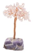 Geluksboom Rozenkwarts basis Amethist 14cm