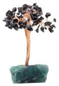 Geluksboom Zwarte Obsidiaan basis Fluoriet 14cm