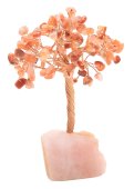 Geluksboom Carneool basis Rozenkwarts 14cm