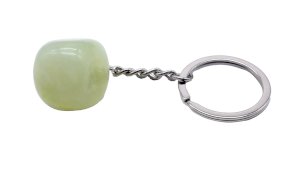 Sleutelhanger Groene Jade getrommeld 3cm