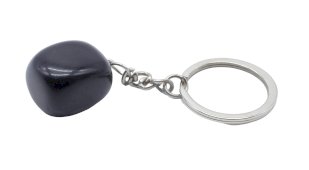 Sleutelhanger Zwarte Obsidiaan getrommeld 3cm