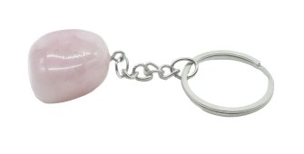 Sleutelhanger Rozenkwarts getrommeld 3cm