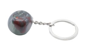 Sleutelhanger Afrikaanse Heliotroopjaspis getrommeld 3cm