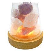 Diffuserlamp Amethist + Bergkristal 10cm