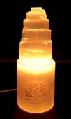 Seleniet Lamp Berg Gegraveerd 20cm - Levensboom