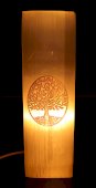 Seleniet Lamp Rechthoek Gegraveerd 25cm - Levensboom