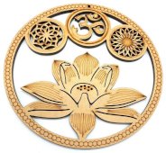 Houten wandplaat OM Lotus 30cm