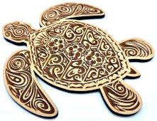 Houten Plaat Schildpad 13cm