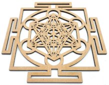 Houten Plaat Metatron Yantra 30cm