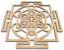 Houten Plaat Metatron Yantra 20cm