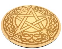 Houten plaat Pentakel 15cm